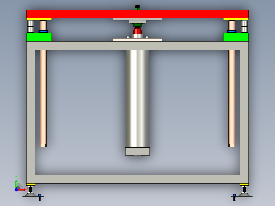 自动冲压机的自动上下料机3D模型前视图