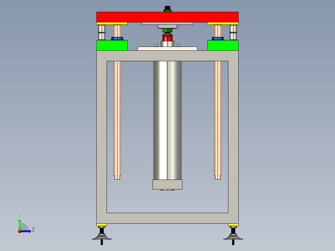 自动冲压机的自动上下料机3D模型左视图