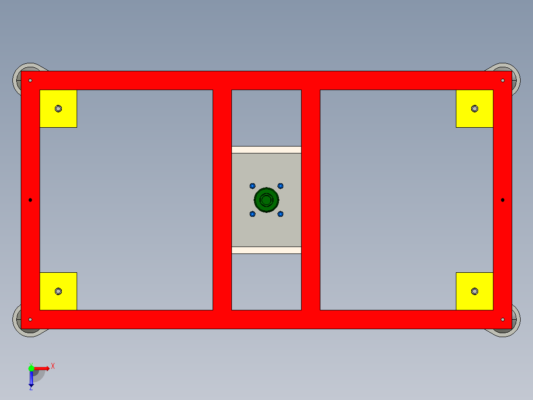 自动冲压机的自动上下料机3D模型俯视图