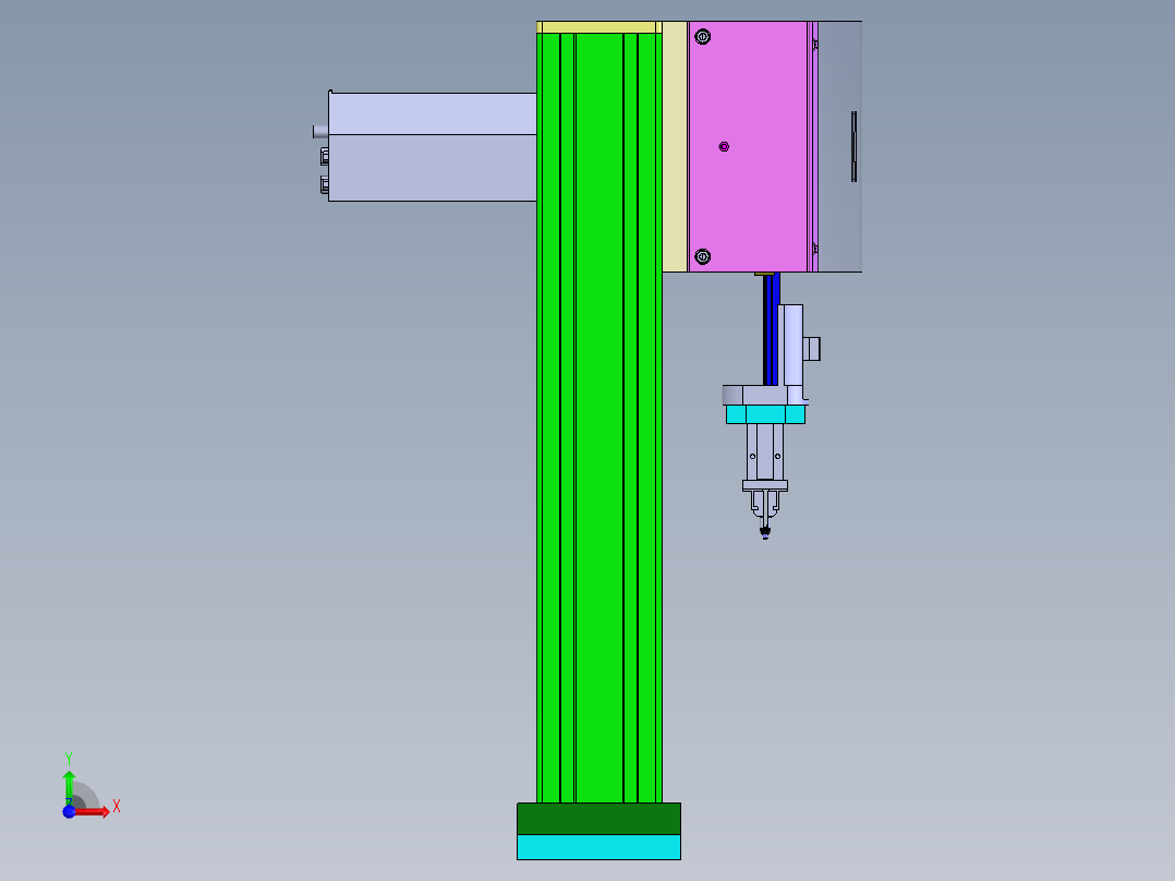 N型凸轮轨迹移载搬运机构3D图纸 Solidworks设计前视图
