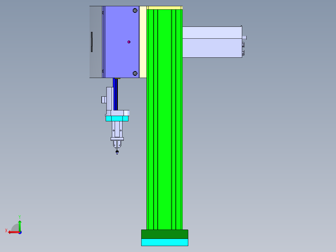 N型凸轮轨迹移载搬运机构3D图纸 Solidworks设计后视图
