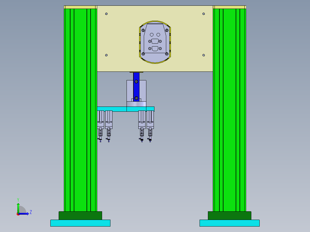 N型凸轮轨迹移载搬运机构3D图纸 Solidworks设计左视图