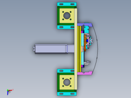 N型凸轮轨迹移载搬运机构3D图纸 Solidworks设计俯视缩略图