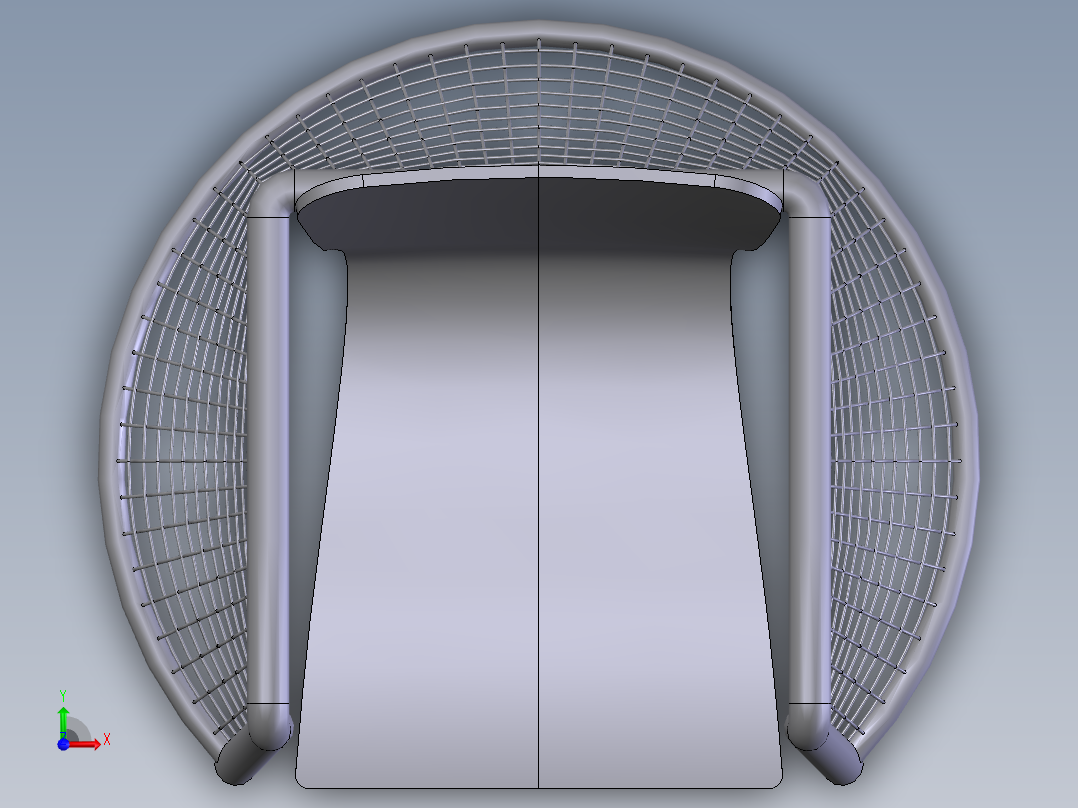 Solidworks铁椅子模型前视图