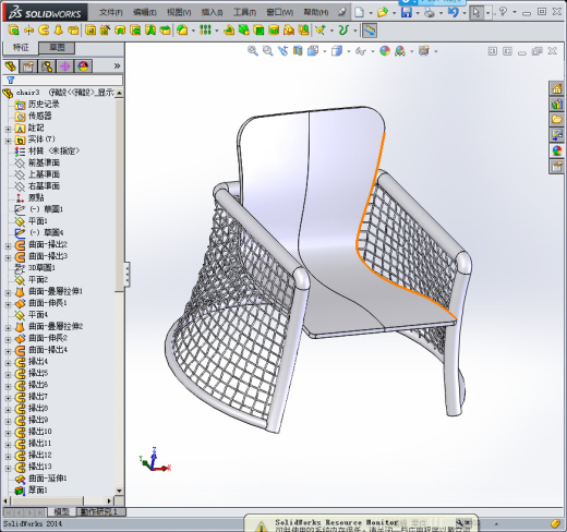 Solidworks铁椅子模型缩略图
