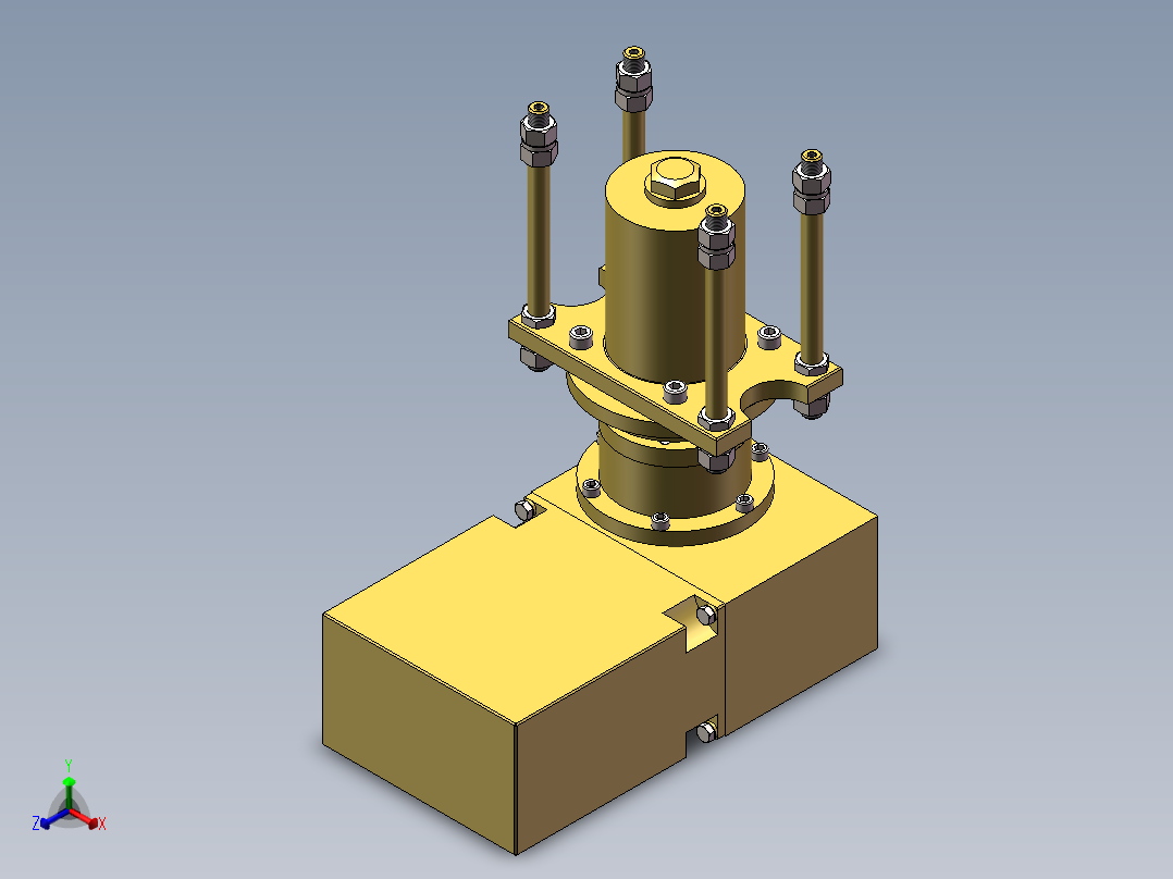 望远镜支架谐波器正等轴测图
