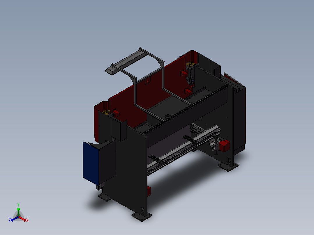 日本新型数控折弯机正等轴测图