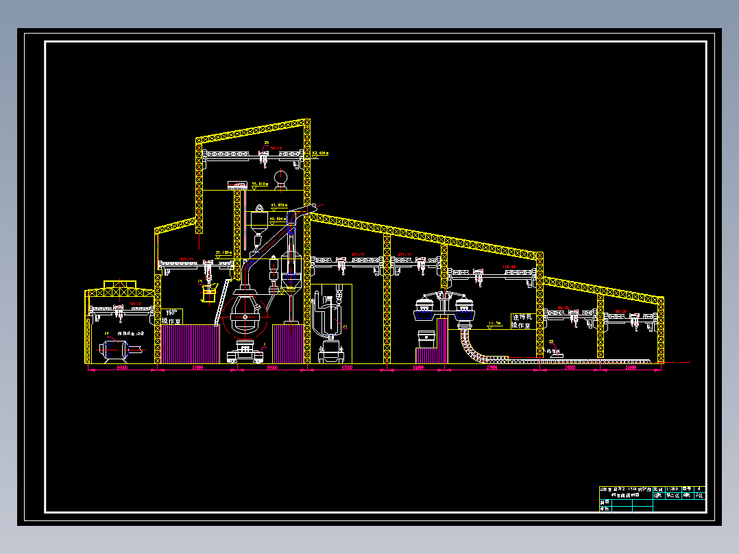 XO1-公称容量150t×2氧气转炉炼钢车间CAD毕业设计图纸CAD923800
