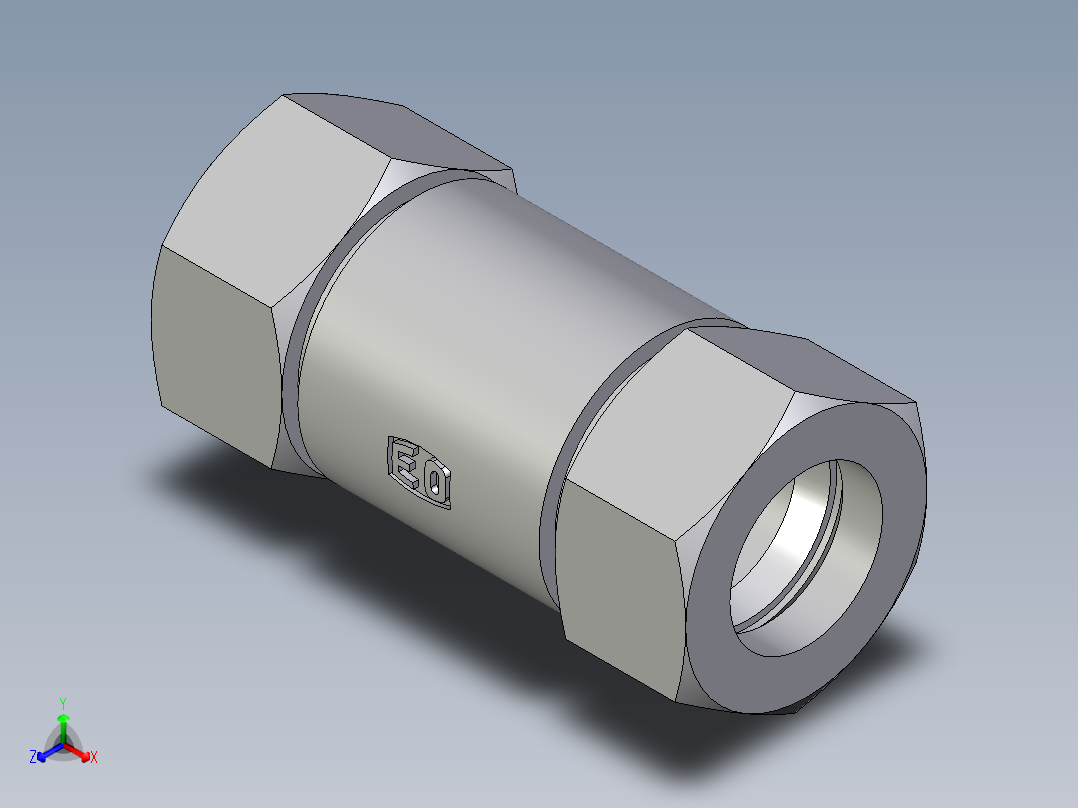 卡套式工业通用硬管接头EO_Weld_bulkhead_fitting_ESV38ZS主视图