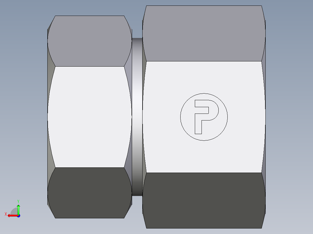 卡套式工业通用硬管接头EO_Swivel_connector_GAI35ZLM71后视图