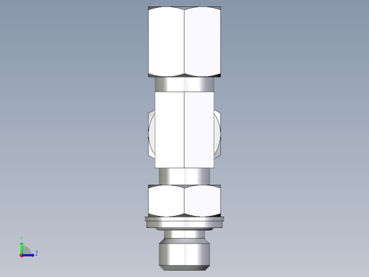 卡套式工业通用硬管接头EO_Adjustable_locknut_run_tee_LEE06ZSMCF左视缩略图