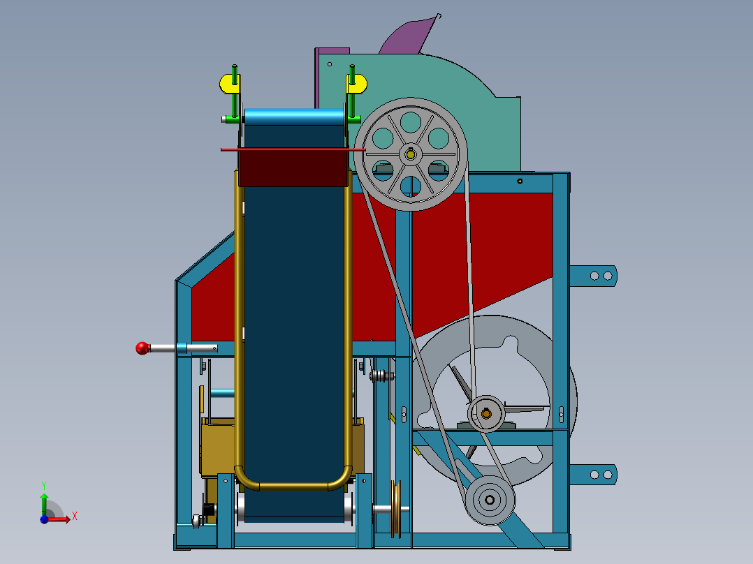 花生摘果机结构设计研制【带三维SW】前视图