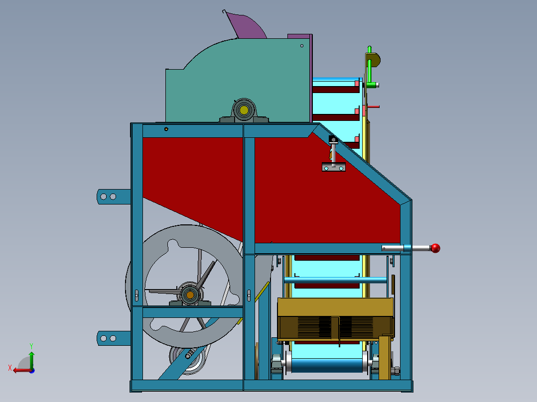 花生摘果机结构设计研制【带三维SW】后视图