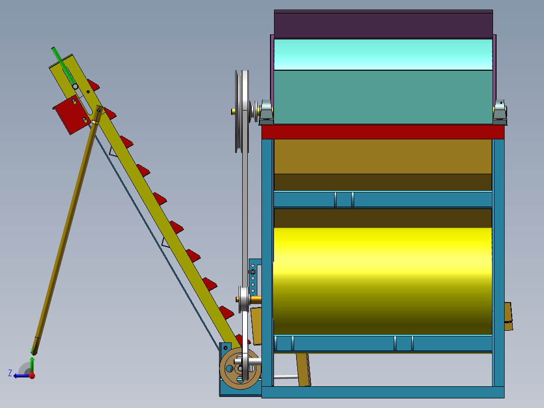 花生摘果机结构设计研制【带三维SW】右视图