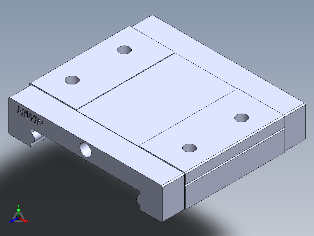 上银直线滑轨-MGW15C 滑块正等轴测图
