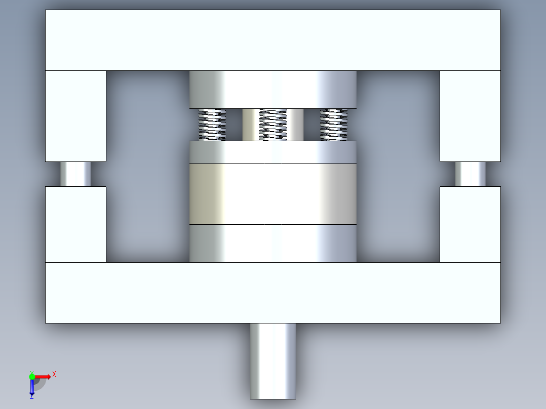 水洗冲压模具将切割、拉深、冲孔三步合二为一俯视图