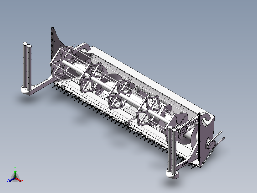 收割机机构正等轴测图