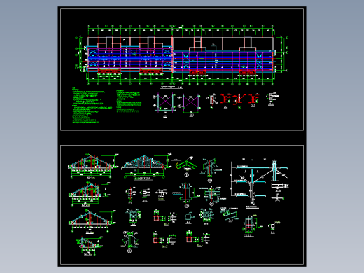 某砖混结构的坡屋面钢架节点构造详图
