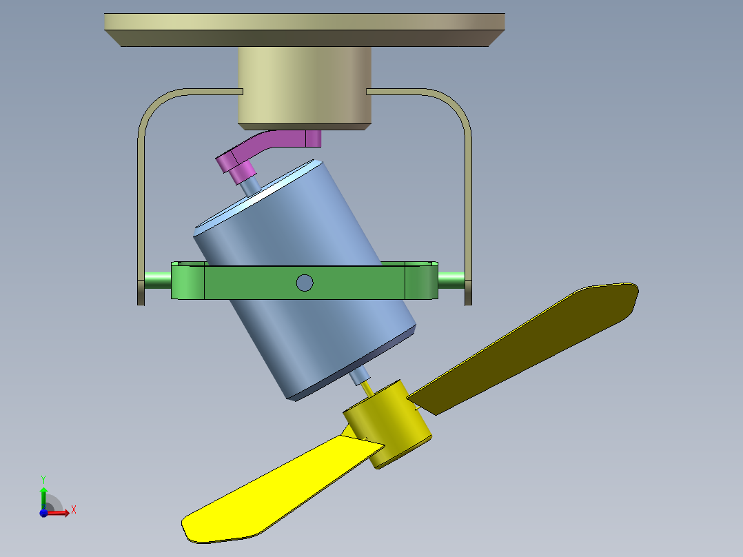 会摇头的风扇前视图