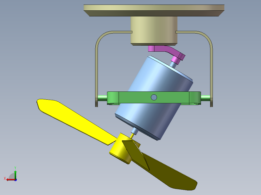 会摇头的风扇后视图
