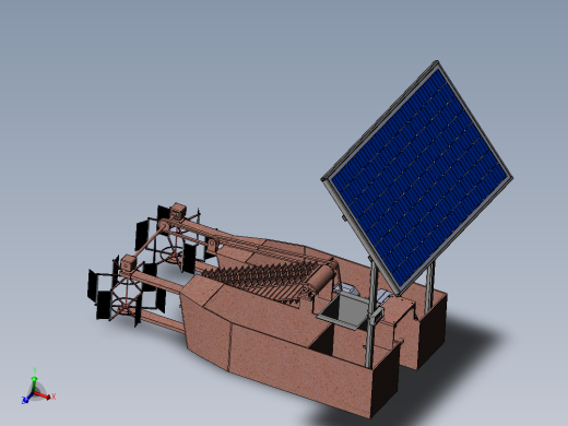 水面清理船三维SW模型（收集清理河面垃圾）3D图纸+说明书