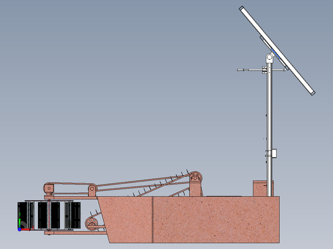 水面清理船三维SW模型（收集清理河面垃圾）3D图纸+说明书前视图