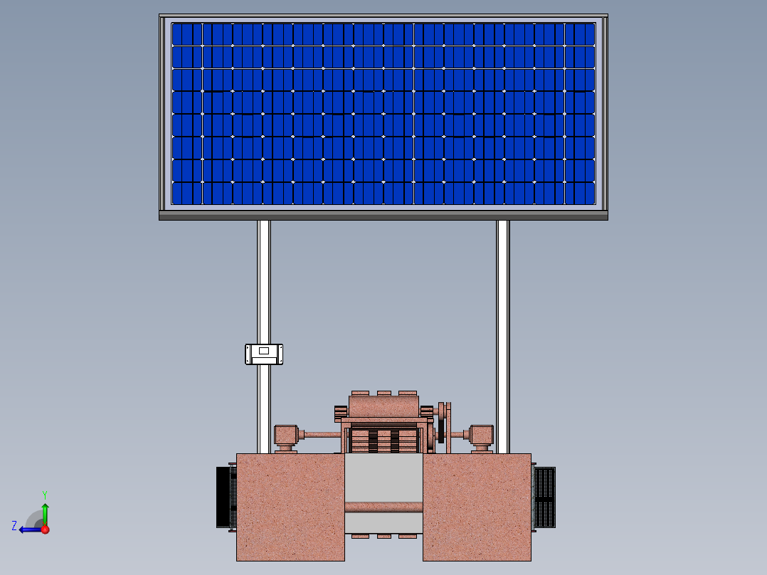水面清理船三维SW模型（收集清理河面垃圾）3D图纸+说明书右视图
