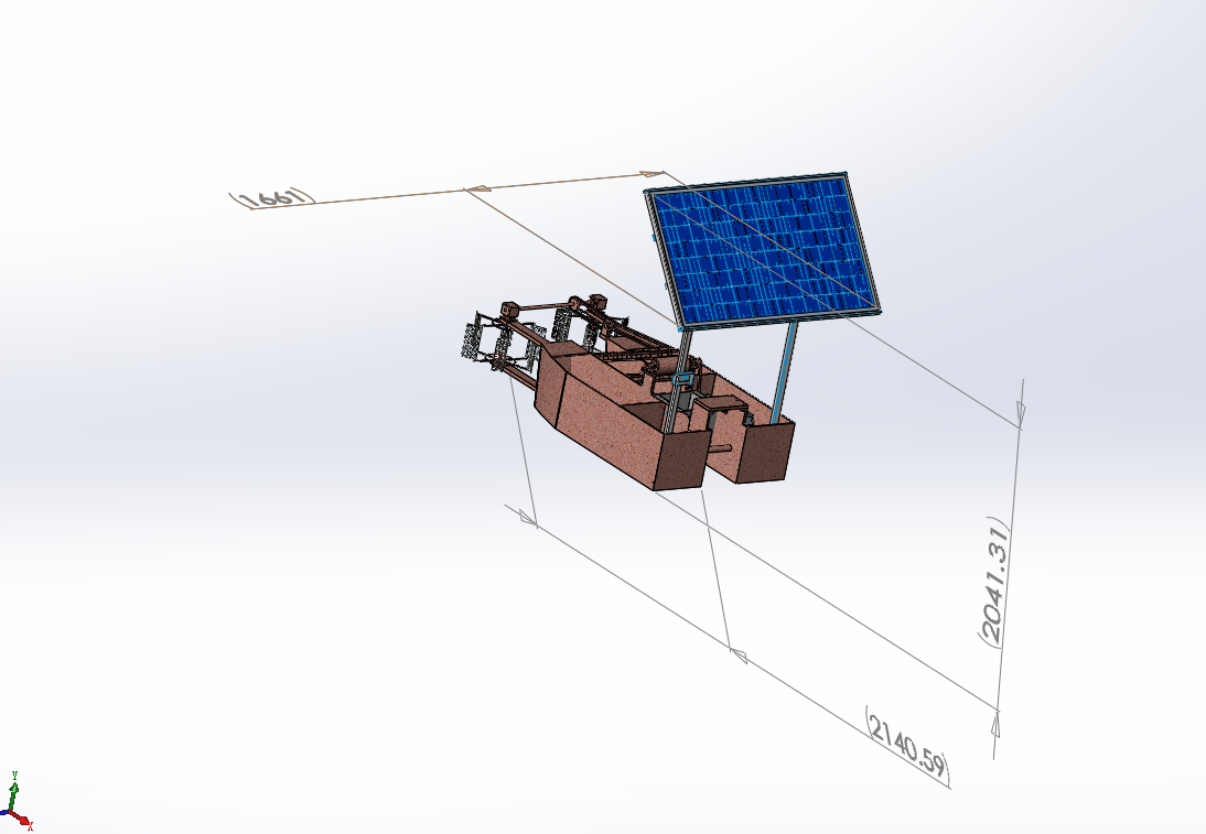 水面清理船三维SW模型（收集清理河面垃圾）3D图纸+说明书
