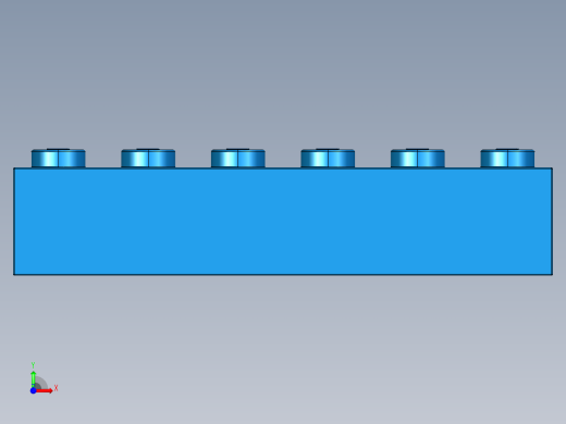 乐高套装 4421基本积木-4181139 - 2456 - 44237 Bright Blue Brick 2 x 6.STEP前视缩略图