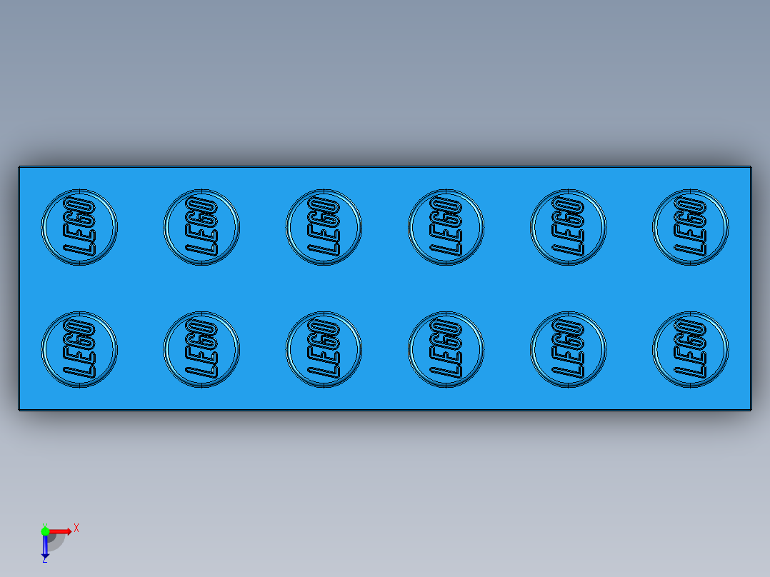 乐高套装 4421基本积木-4181139 - 2456 - 44237 Bright Blue Brick 2 x 6.STEP俯视图