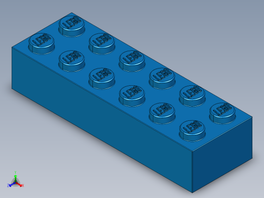 乐高套装 4421基本积木-4181139 - 2456 - 44237 Bright Blue Brick 2 x 6.STEP正等轴测缩略图