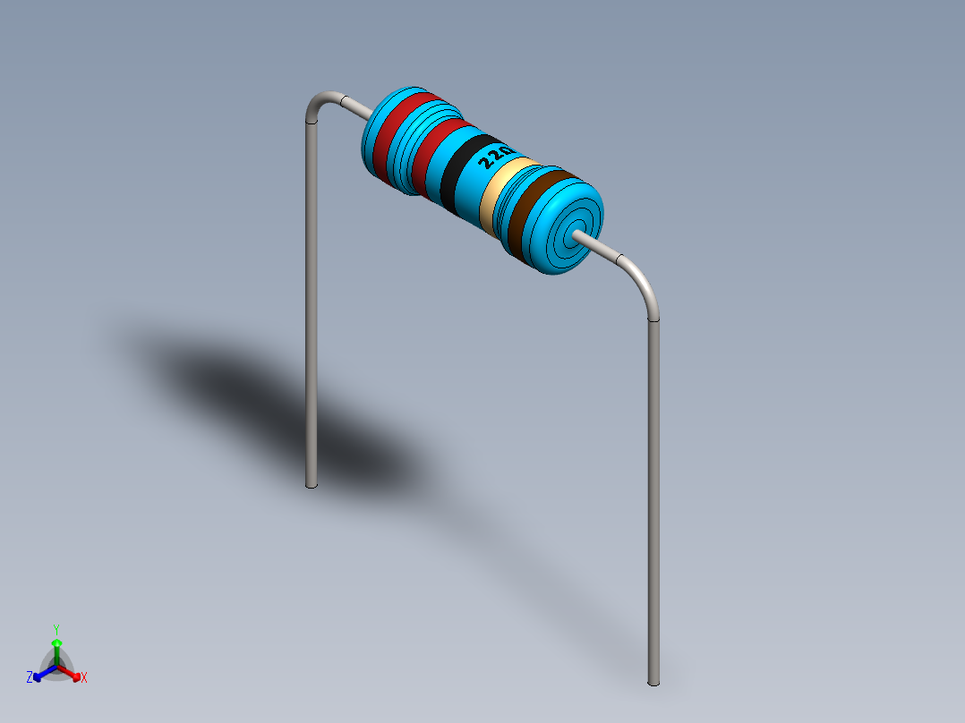 电容器 二极管 电阻器-Resistor 22 Ohm 1 Watt正等轴测图