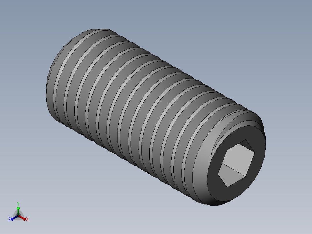 DIN 913-ISO 4026 固定螺钉-M14 L=30.SLDPRT正等轴测图