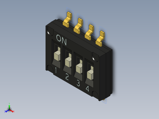 开关继电器保护 SM-DIP-DHN-04F正等轴测缩略图