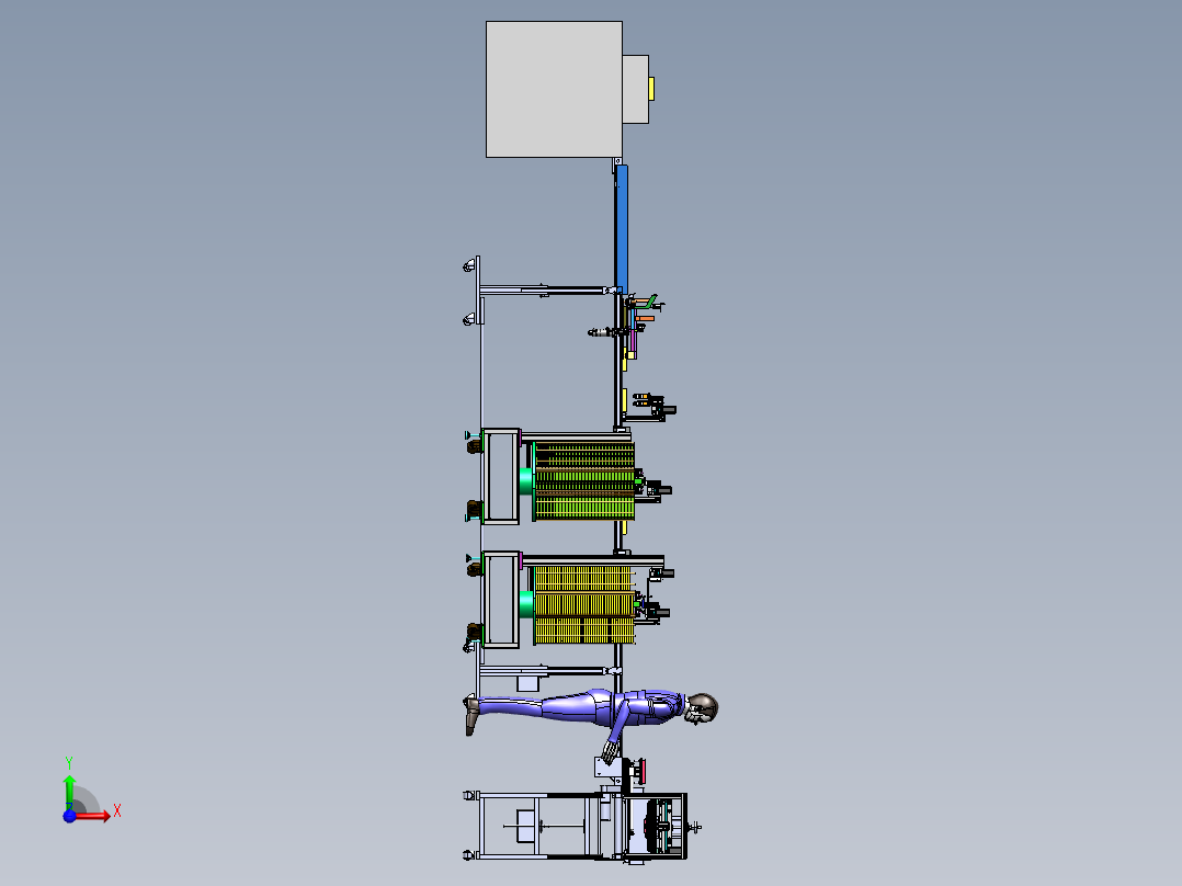 纸箱组装线sw18可编辑前视图