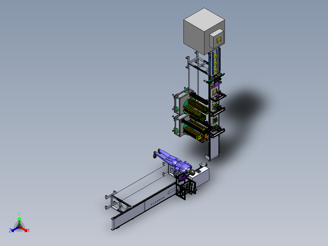 纸箱组装线sw18可编辑正等轴测图