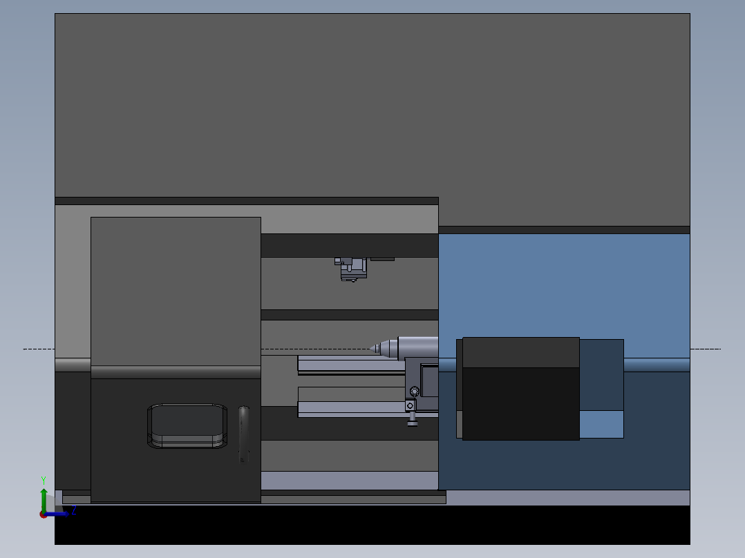 斗山220LM数控车床sw16可编辑左视图