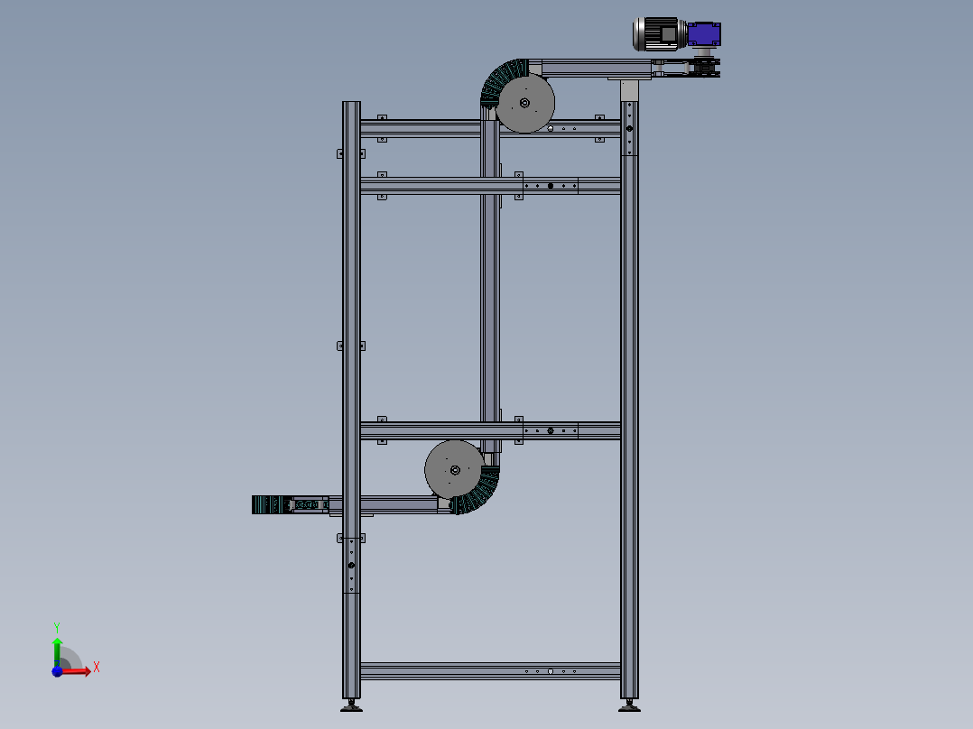 柔性链夹瓶机sw16可编辑前视图