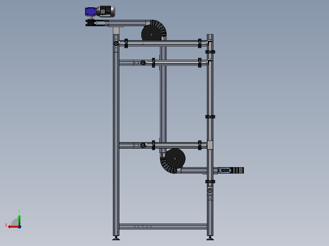 柔性链夹瓶机sw16可编辑后视图