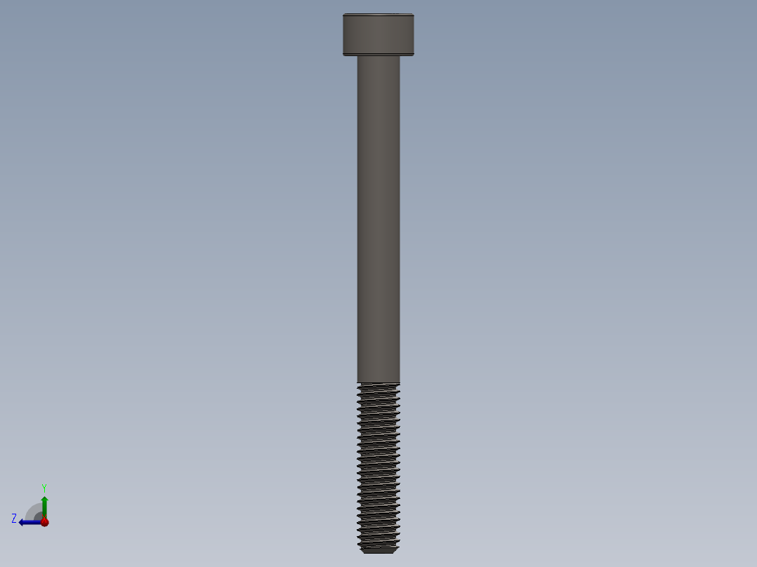 Screw_DIN_912_M6x70_A2.SLDPRT公制内六角螺钉右视图