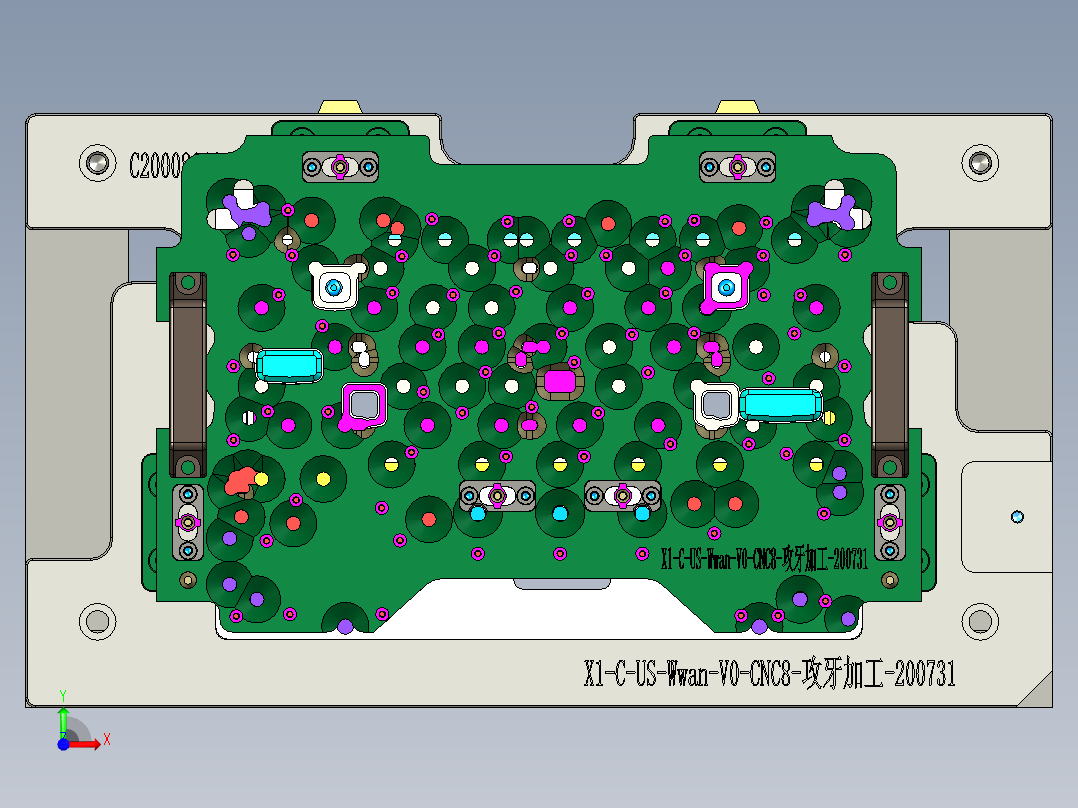 X1-C-US-笔记本CNC工装夹具三维模型WWAN-V0-CNC8-攻牙加工-200731前视图