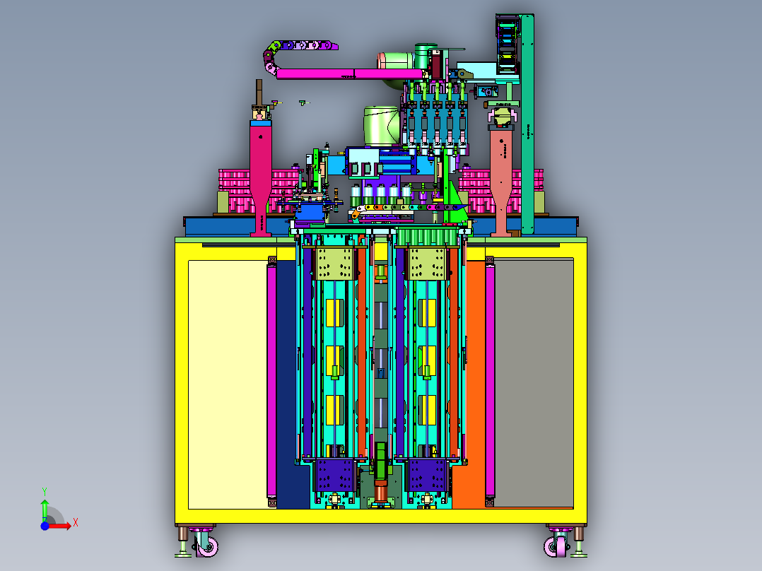 电子料盘智能分拣配送线前视图