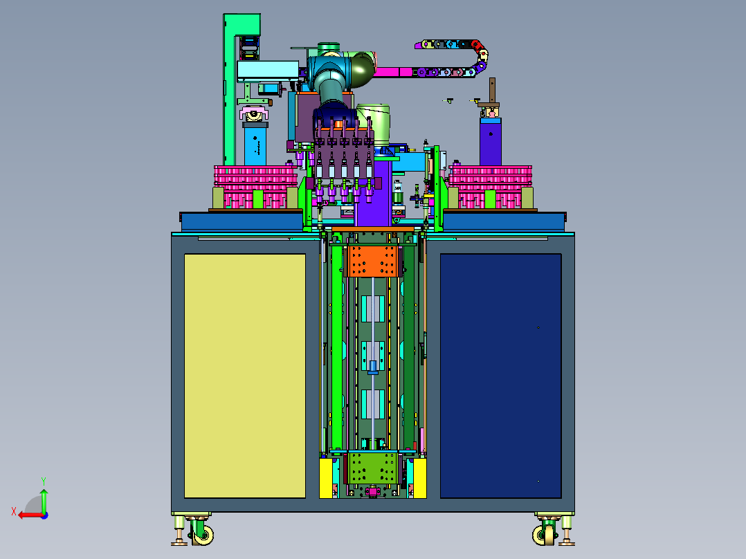 电子料盘智能分拣配送线后视图