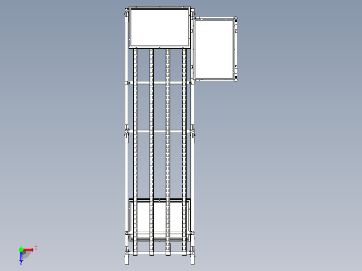 流利条二层移动式货架设计俯视缩略图