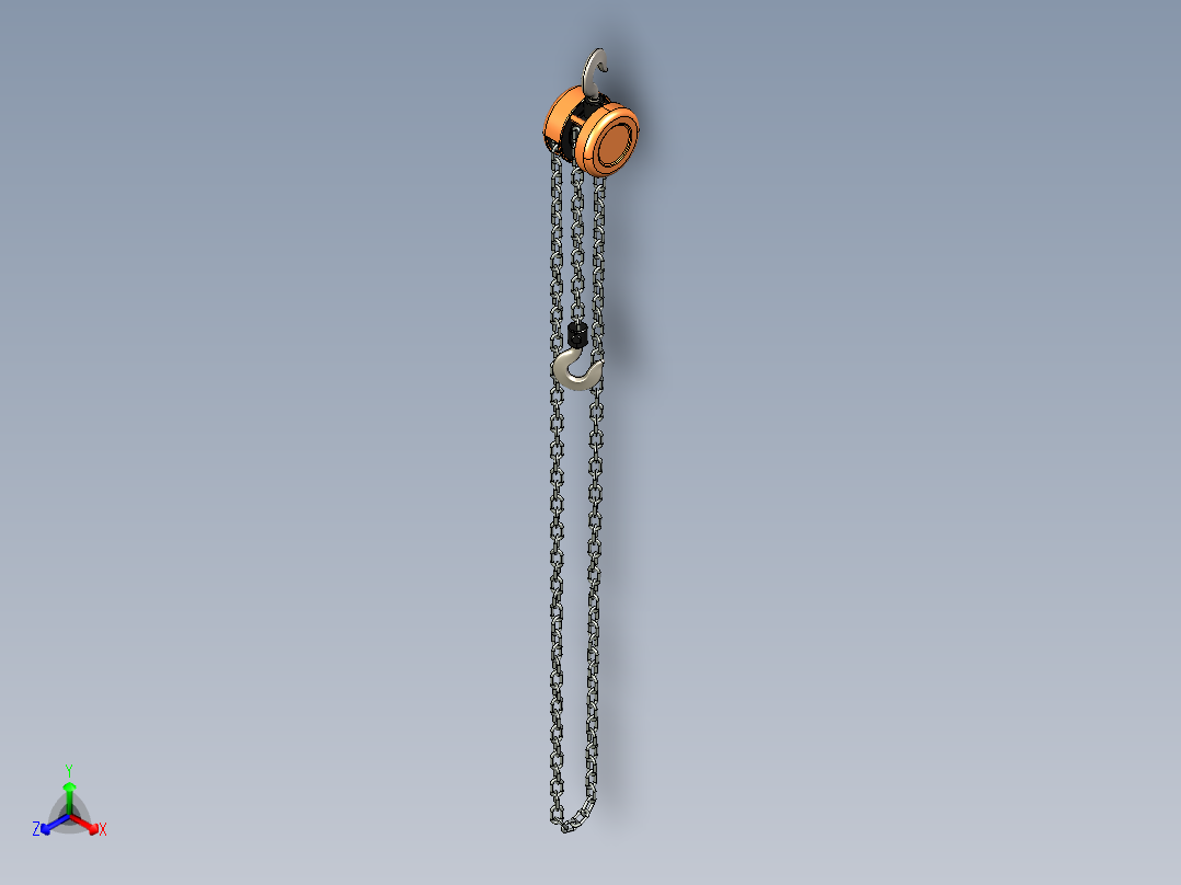 500公斤链式起重机正等轴测图