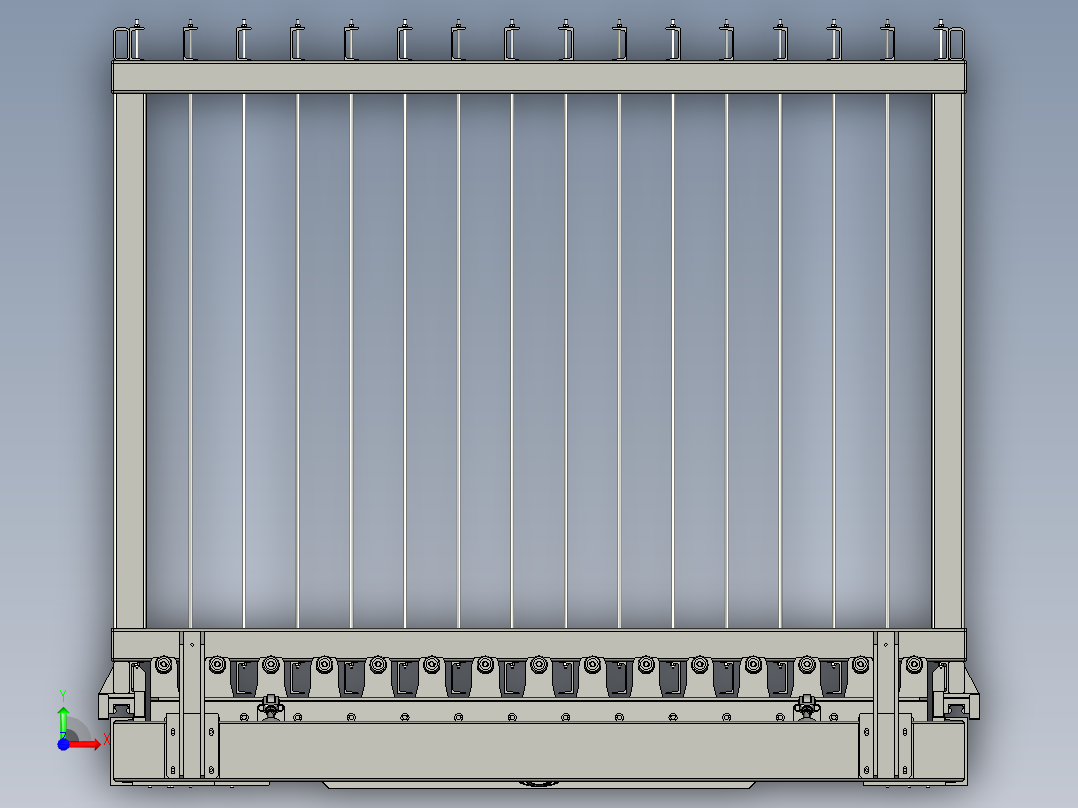 玻璃料架自动切换小车前视图