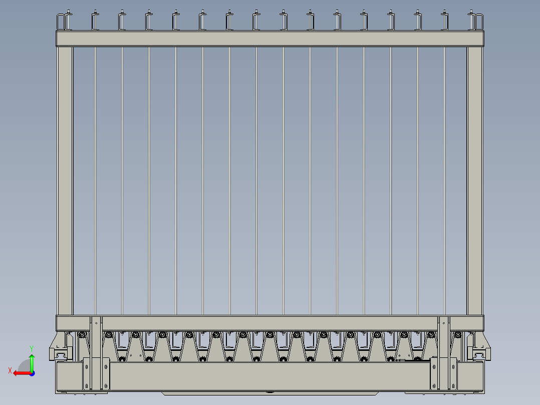 玻璃料架自动切换小车后视图