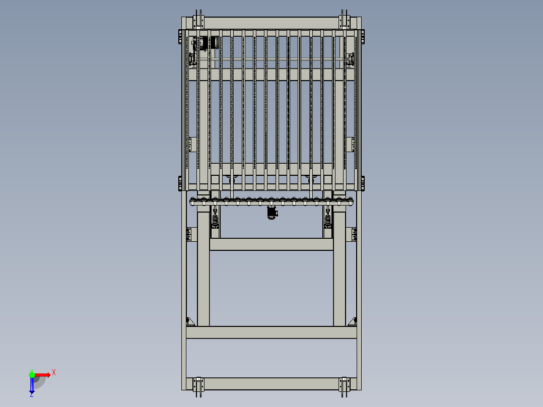 玻璃料架自动切换小车俯视图