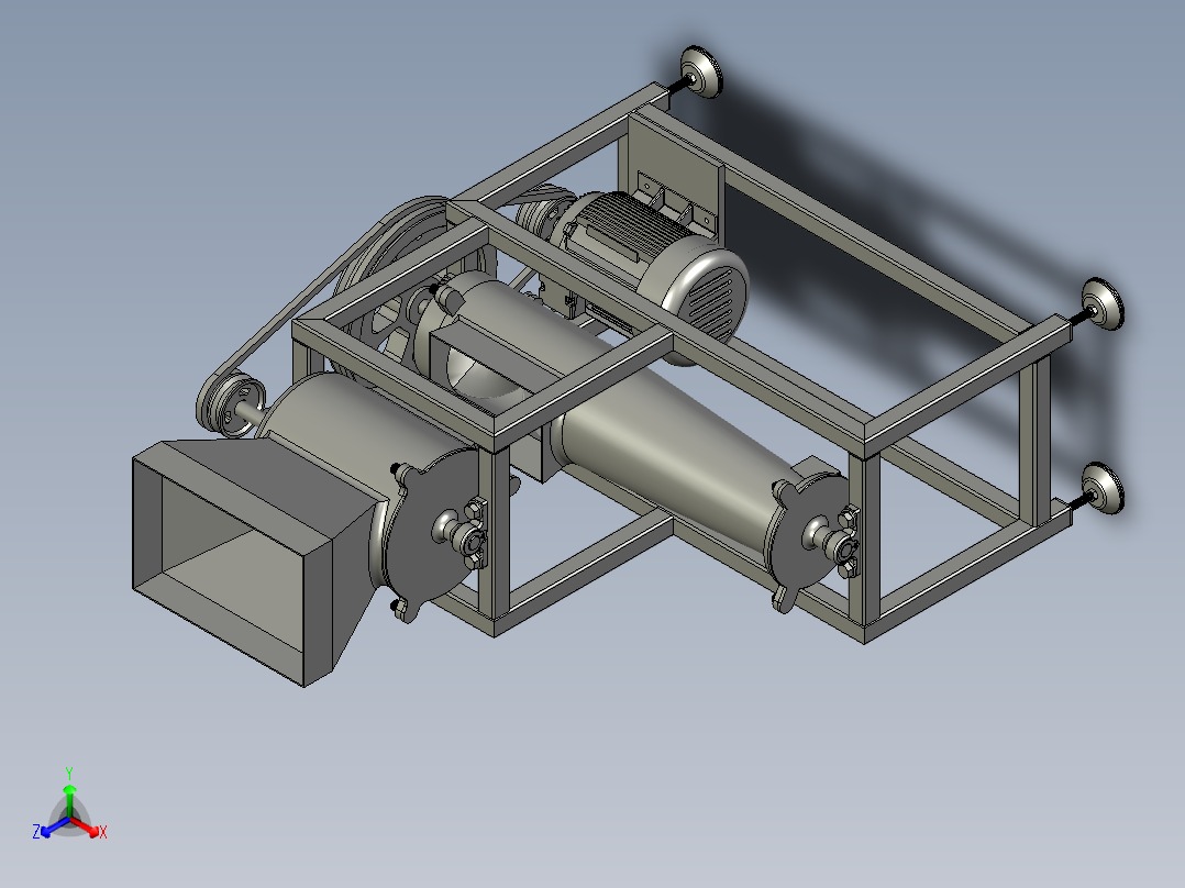 粉体生产与冲击式粉碎机主视图