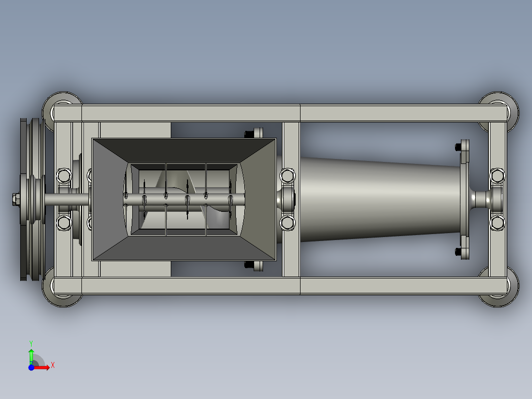 粉体生产与冲击式粉碎机前视图